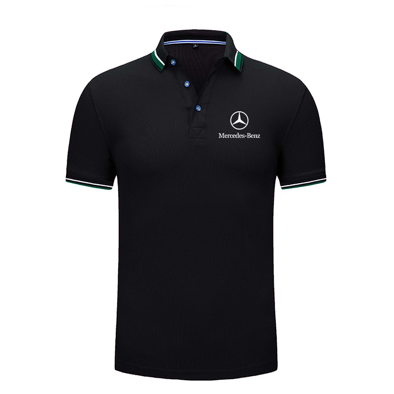 2022 Polo Mercedes-Benz Homme Coton Col Contrasté Slim Fit Manche Courte